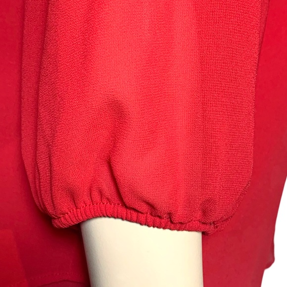 Faith and Joy Red V Neck Blouse Size Small - Picture 8 of 13
